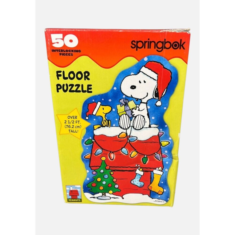 Springbok Peanuts Snoopy Woodstock Christmas Floor Puzzle 50 Pcs 2.5 Ft Holiday